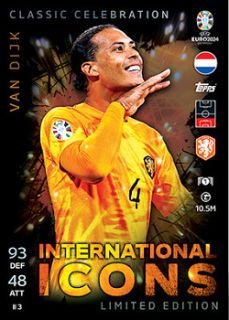 Virgil van Dijk Netherlands Topps Match Attax EURO 2024 International Icon Limited Edition #IILE3